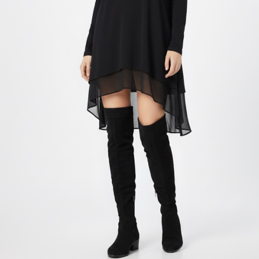 Vince Camuto Karinda Black Leather Over Knee Suede Boots Women’s Size 7.5